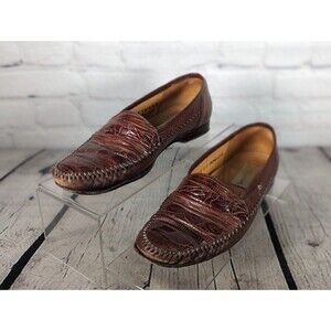 Mezlan Sebastian Brown Leather Genuine Lizard Loafer Shoes Men’s Sz 8.5